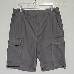 Saddlebred Men's Gray Cargo Shorts Sz 32 Outdoor, Casual, Hiking Ripstop